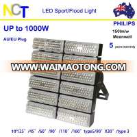 Bright 1000 Watt led flood light professional sport flood light wharf stadium lamp 150lm/w 5 yrs warranty